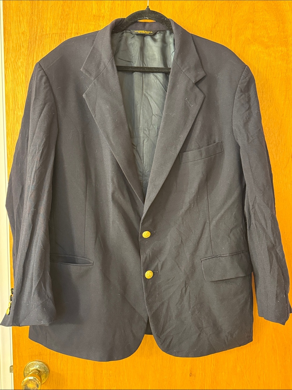 Woolrich Navy Sport Coat with Gold Buttons -23.5” chest- no size tag